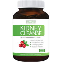  Kidney Cleanse with Cranberry extract. Supports normal kidney function, urinary system and bladder health. 60 capsules 
