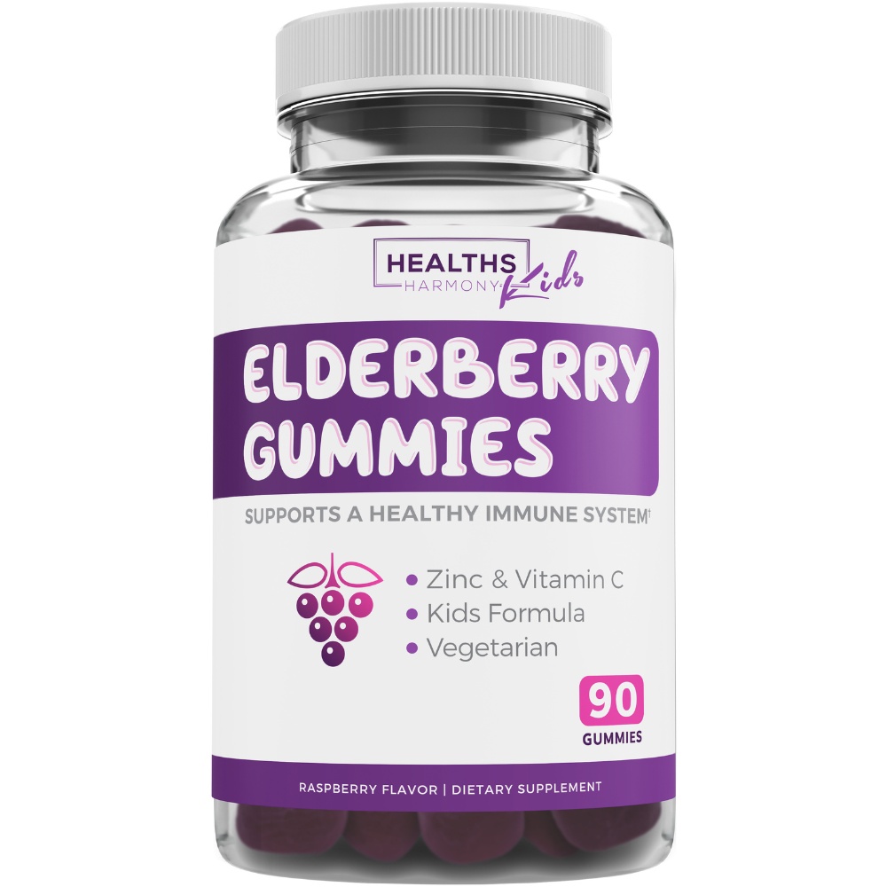 Healths Harmony Kids Elderberry Gummies - With Vitamin C, Elderberry and Zinc - 90 Gummies