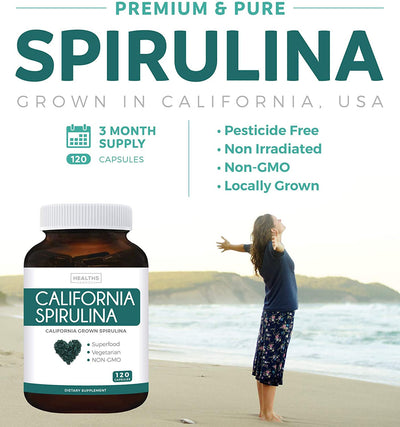 3 Month supply of premium and pure Californian grown spirulina. pesticide free, non irradiated, non-gmo and locally grown.