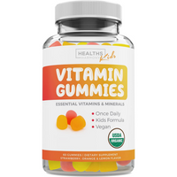 Kids Multivitamin gummies. kids formula taken once daily containing essential vitamins & minerals. 60 vegan gummies. USDA Organic.  